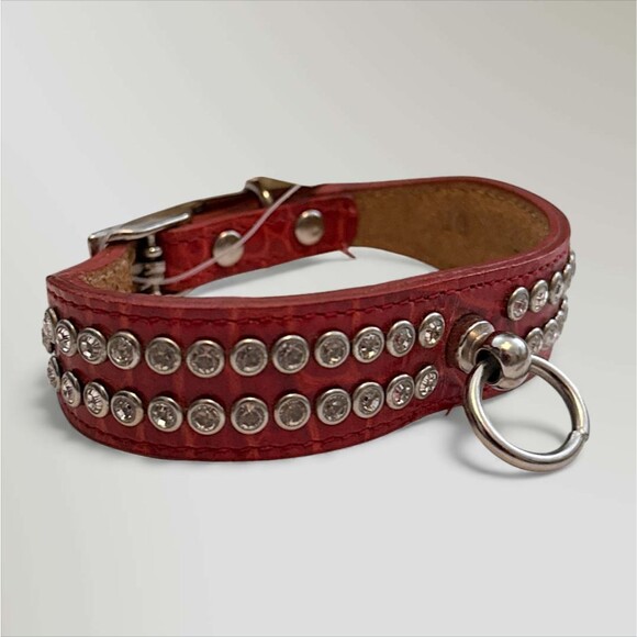 NWT Lady Churchwell's Cat Collar Swarovski Crystal Italian Leather - 10" - Picture 1 of 6